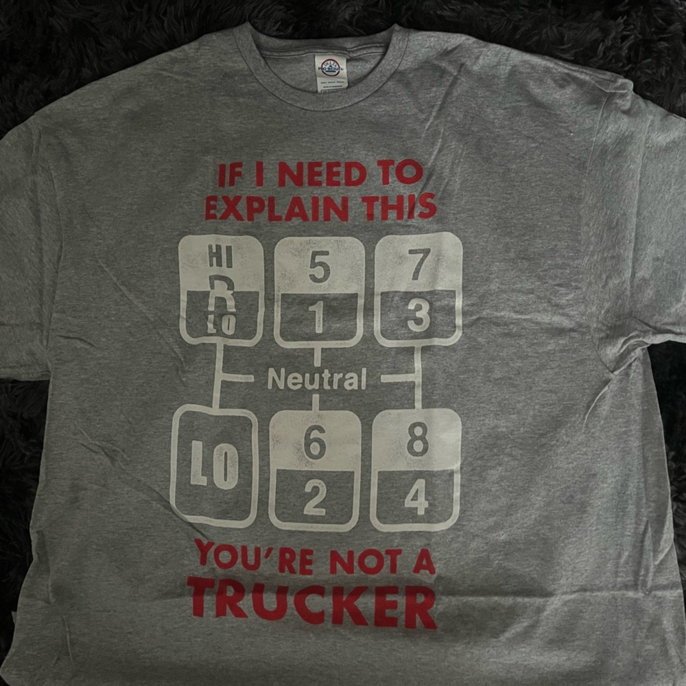 Men’s Truck Gear Graphic Tee - Gray with Red and White Print